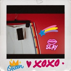 Signature8 NWT Track Pants Tearaway White Rainbow